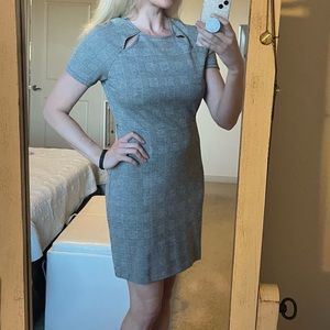 Black and white plaid pattern dress